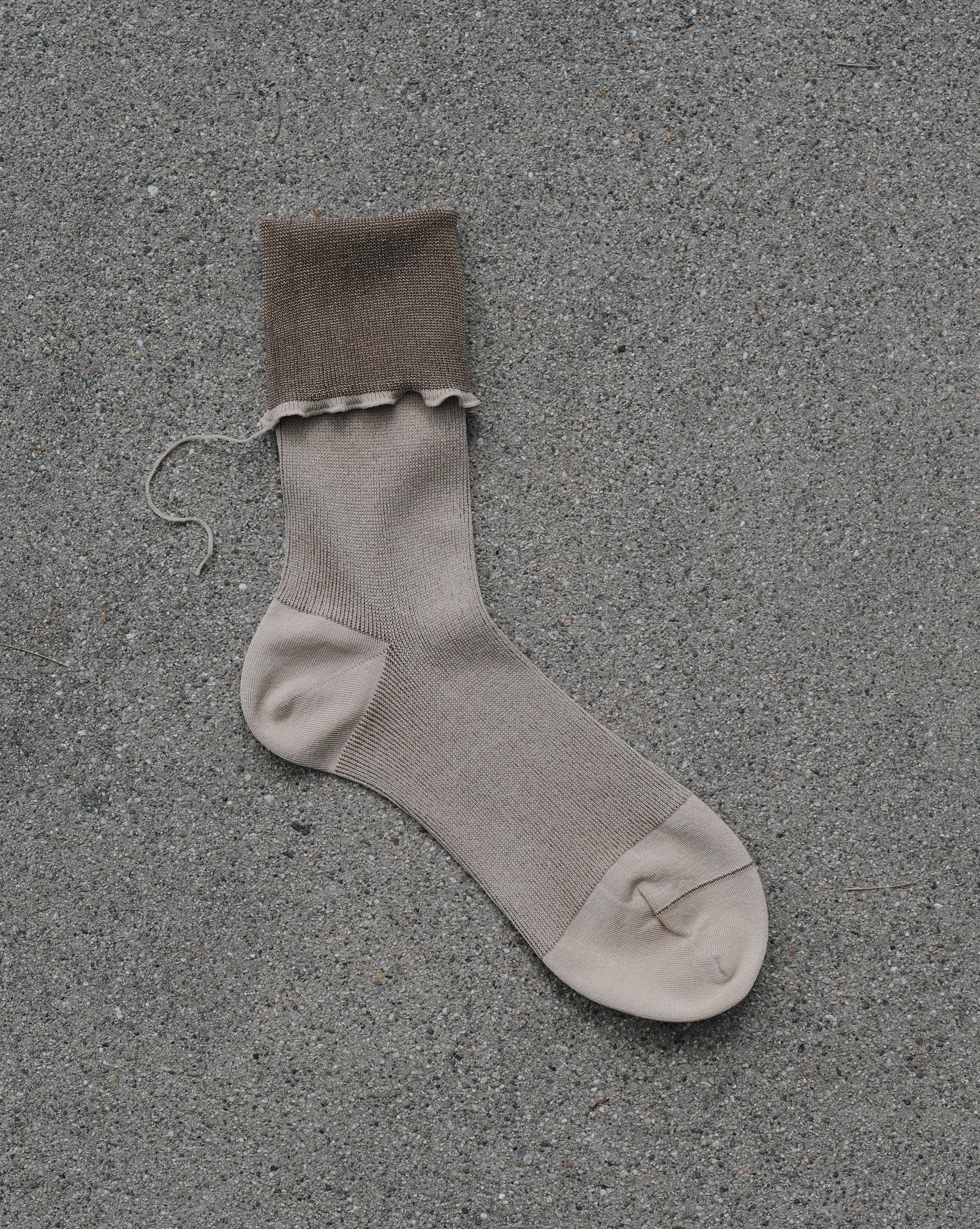 HIGH TWIST COTTON SOCKS - Taupe / Brown