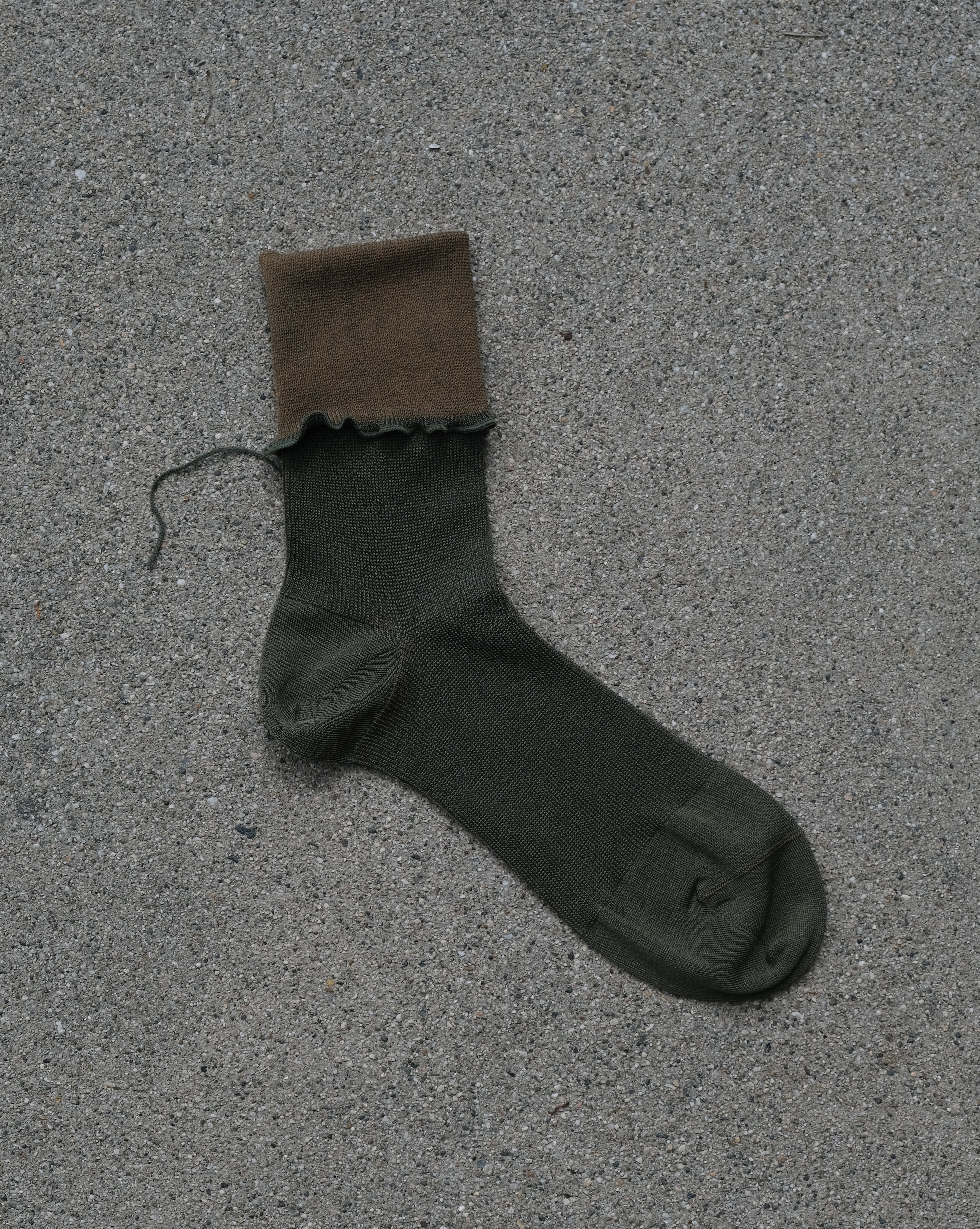 HIGH TWIST COTTON SOCKS - Olive/Brown