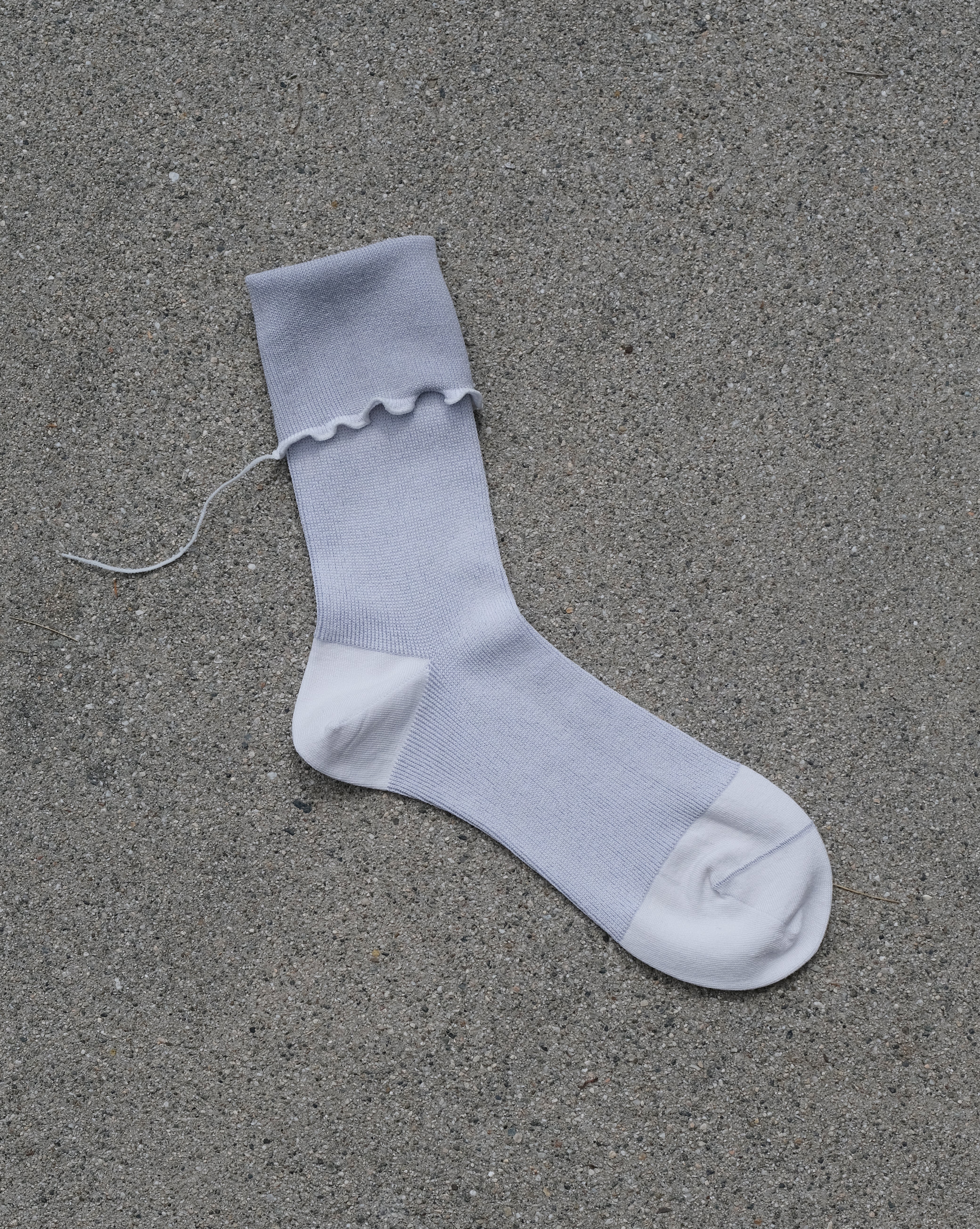 HIGH TWIST COTTON SOCKS - Light Gray/White