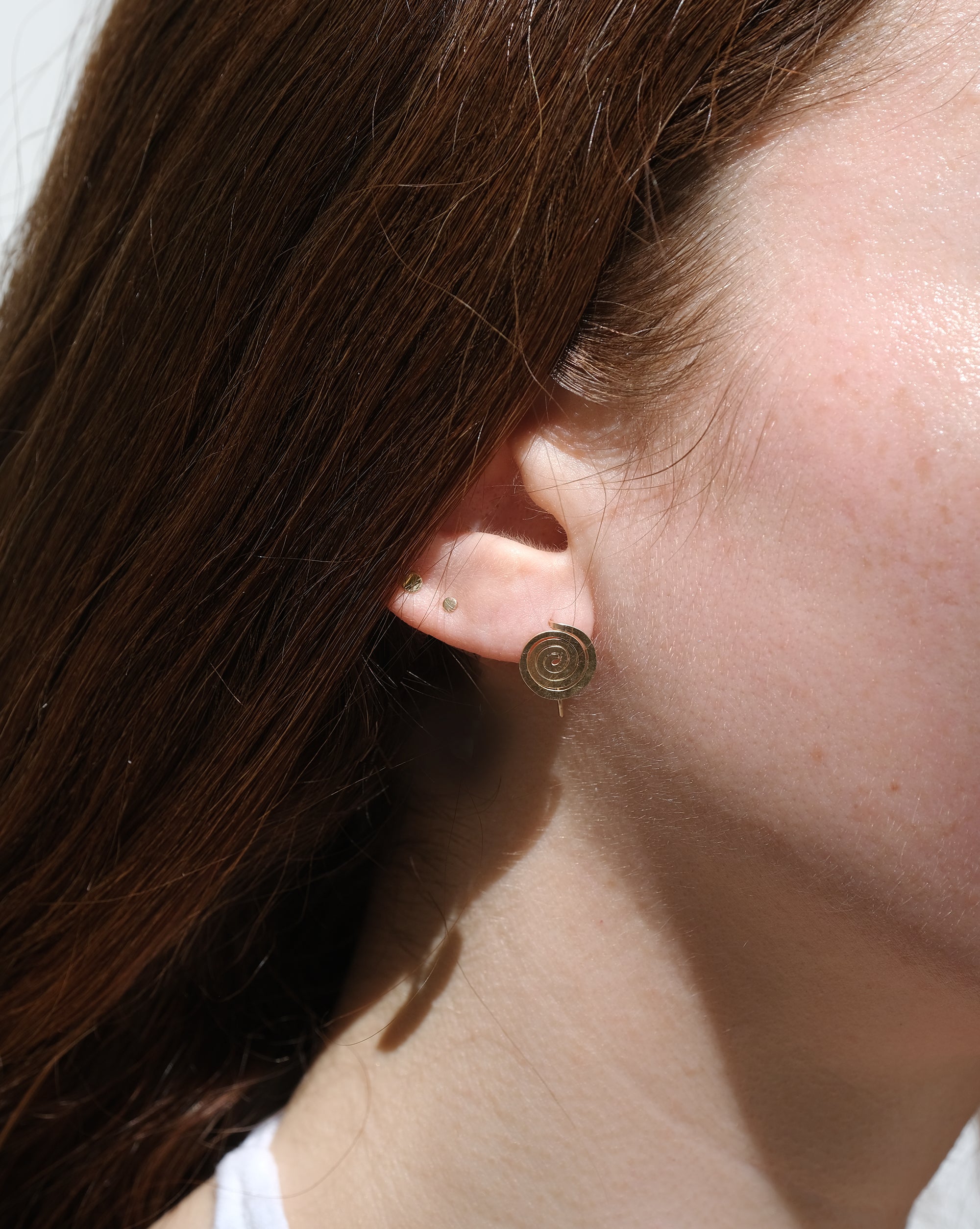 GOLD SPIRAL HOOK EARRINGS