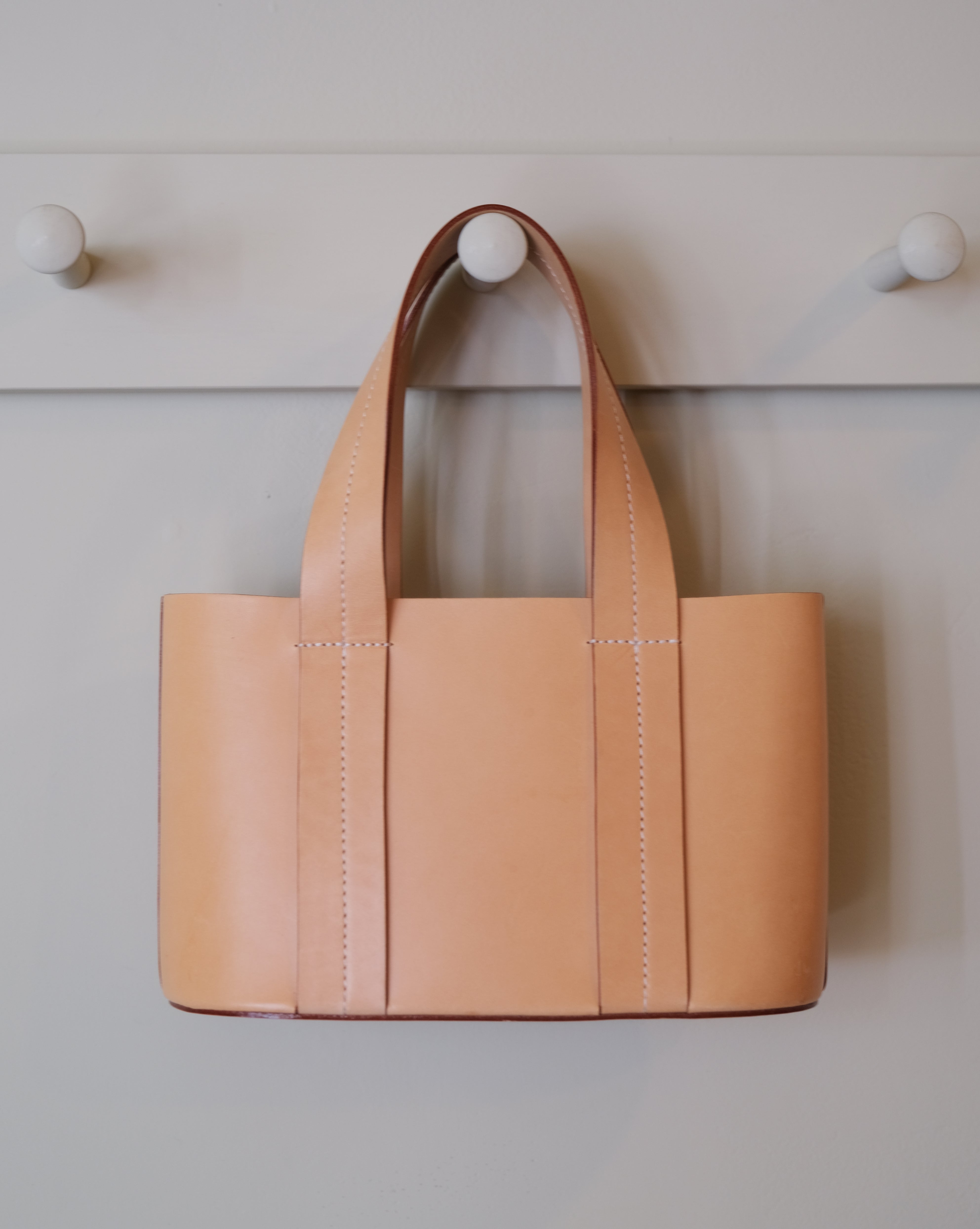 MINI WIDE TOTE -  Veg Tan