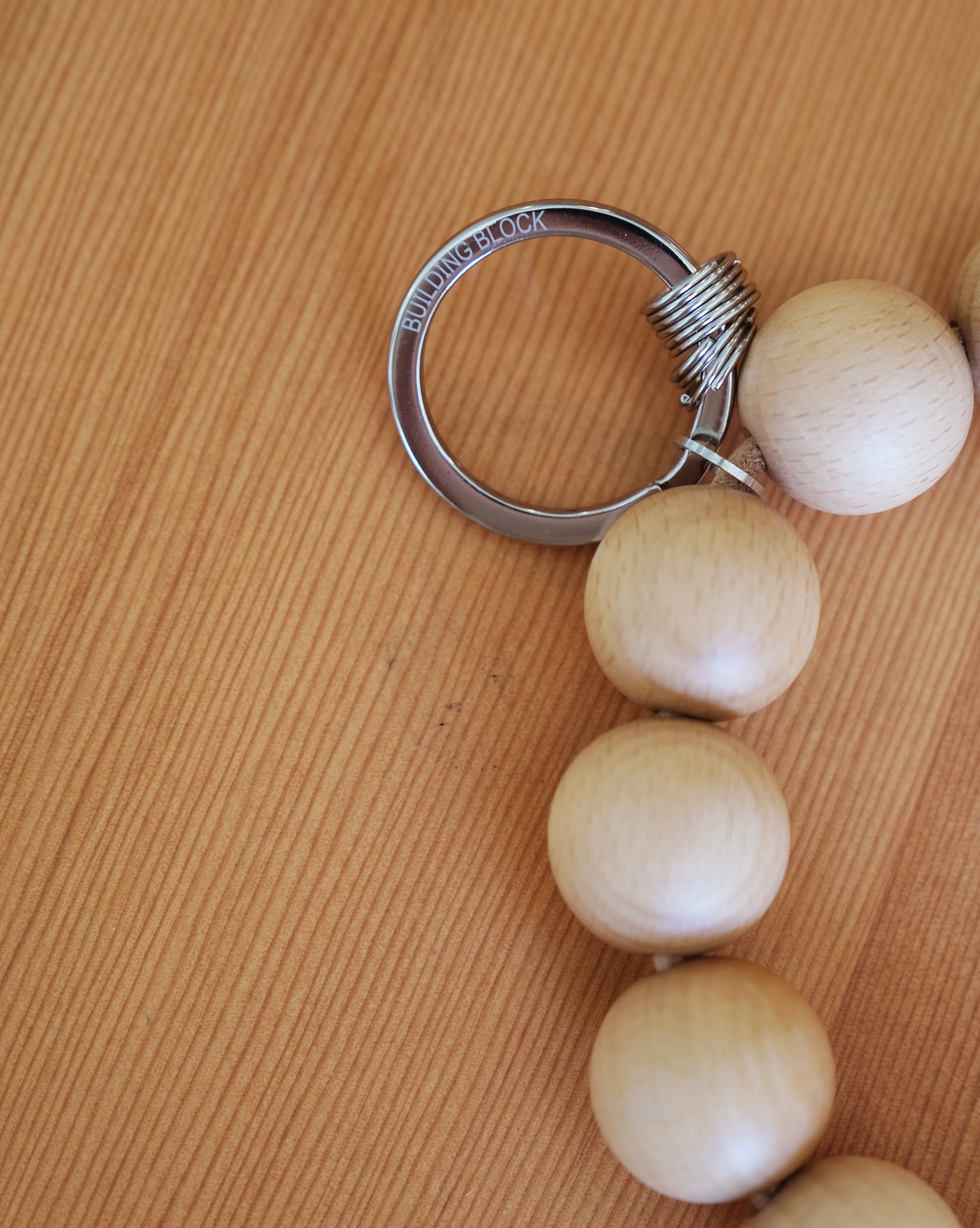 WOOD BALL KEYCHAIN