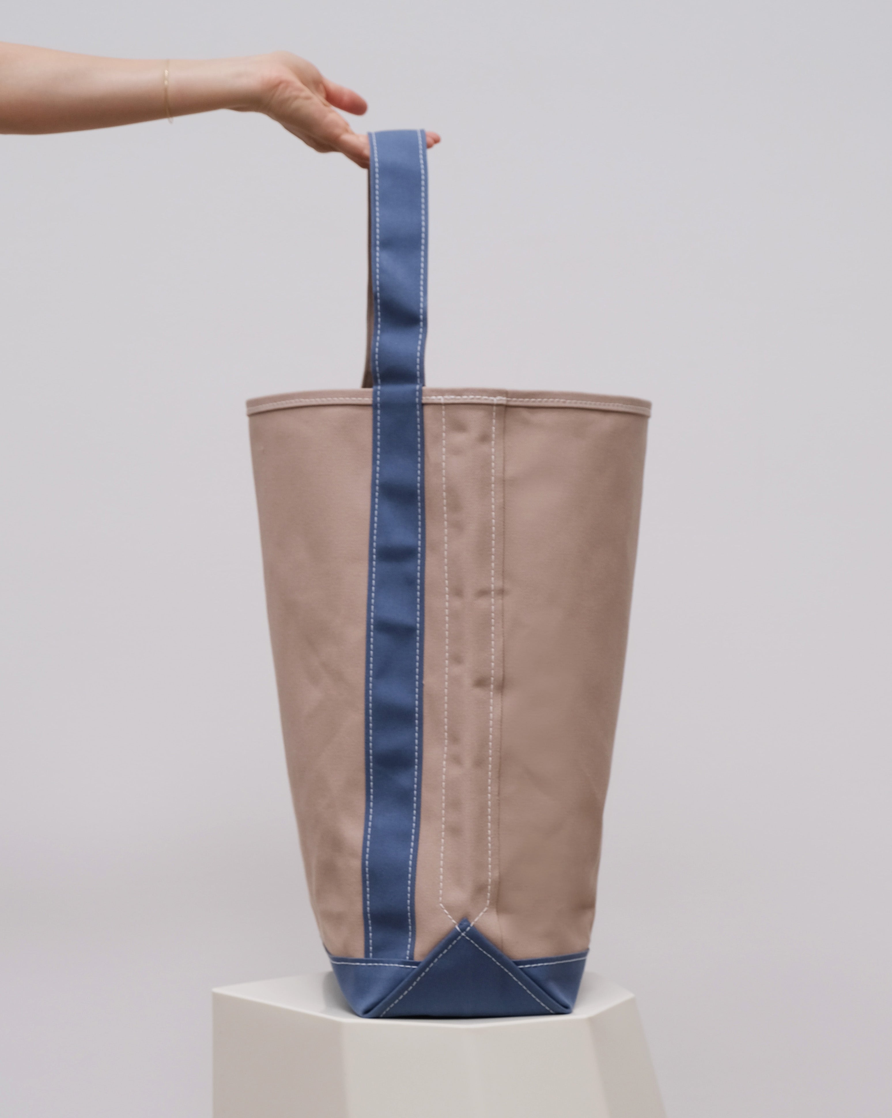 LARGE BAGUETTE TOTE - Grey/Slate Blue
