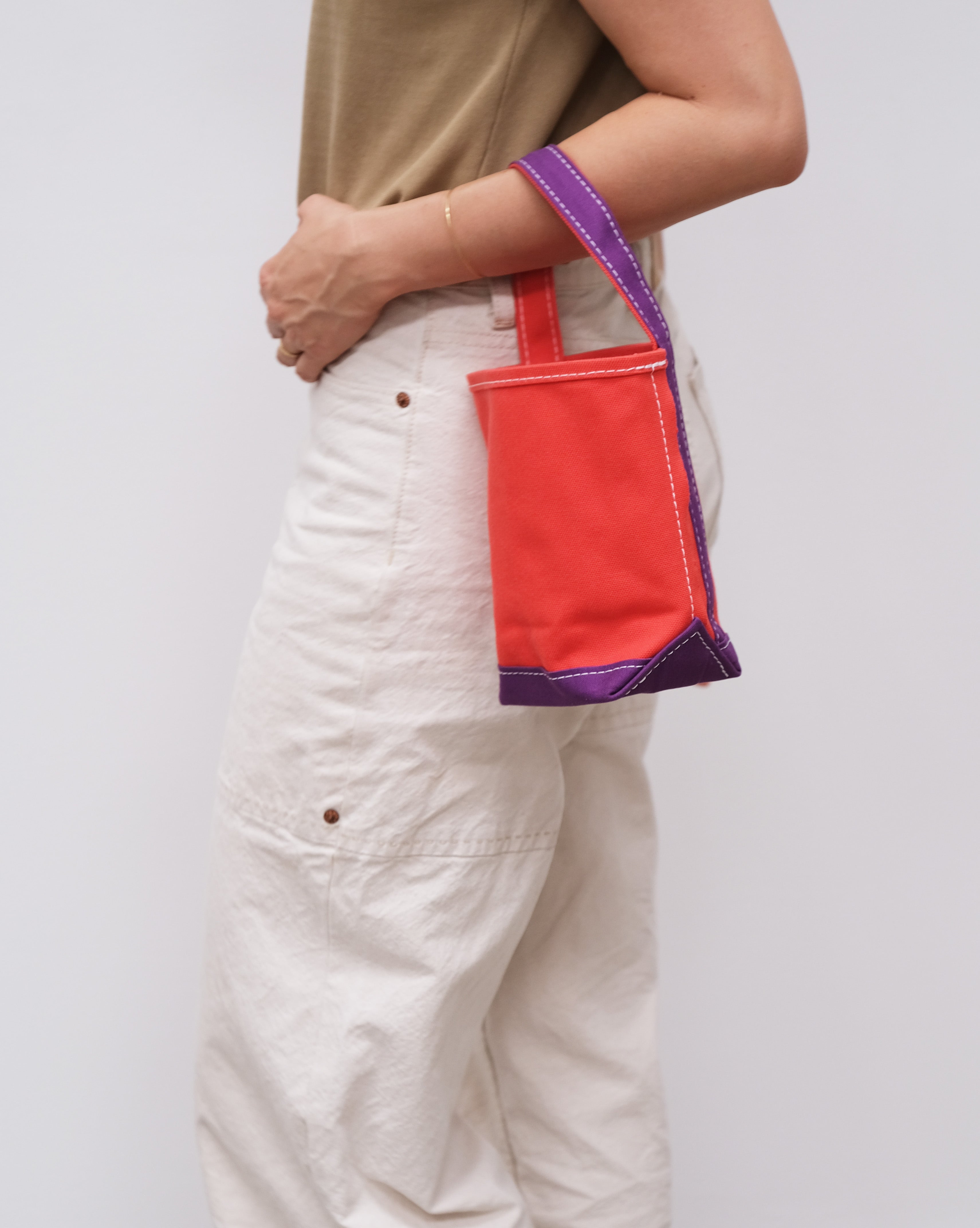MINI BAGUETTE TOTE - Red/ Violet