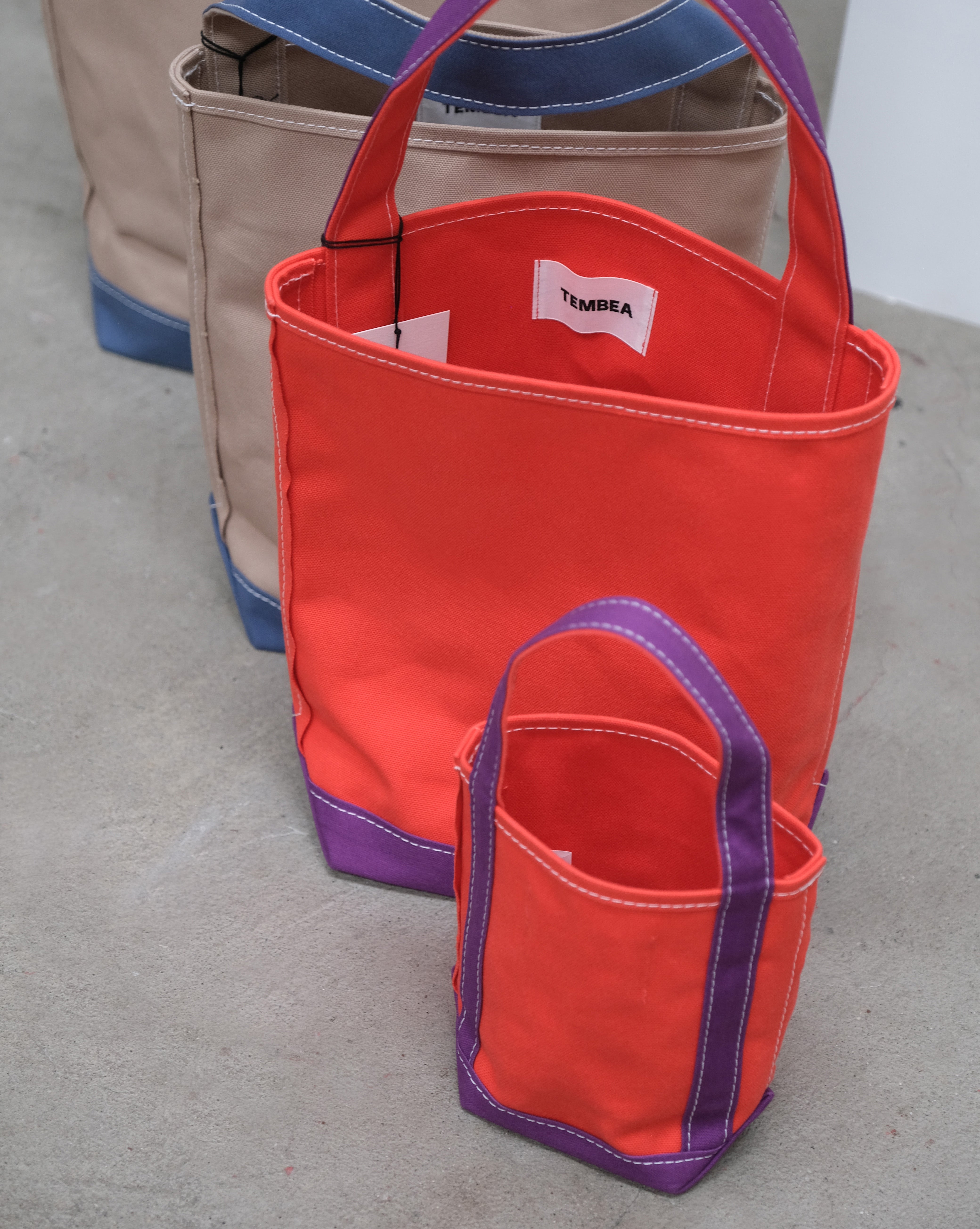 MINI BAGUETTE TOTE - Red/ Violet