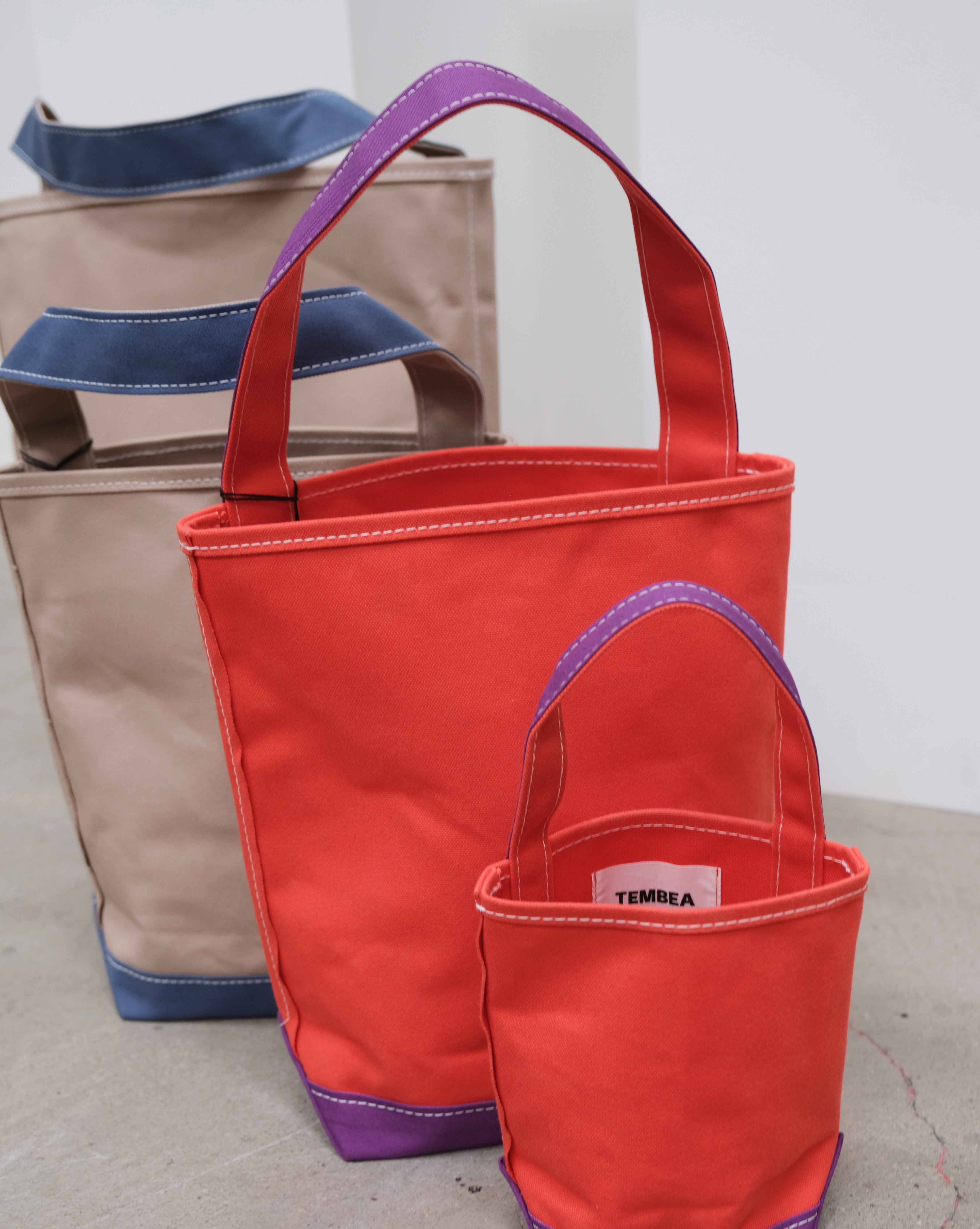 SMALL BAGUETTE TOTE - Red / Violet