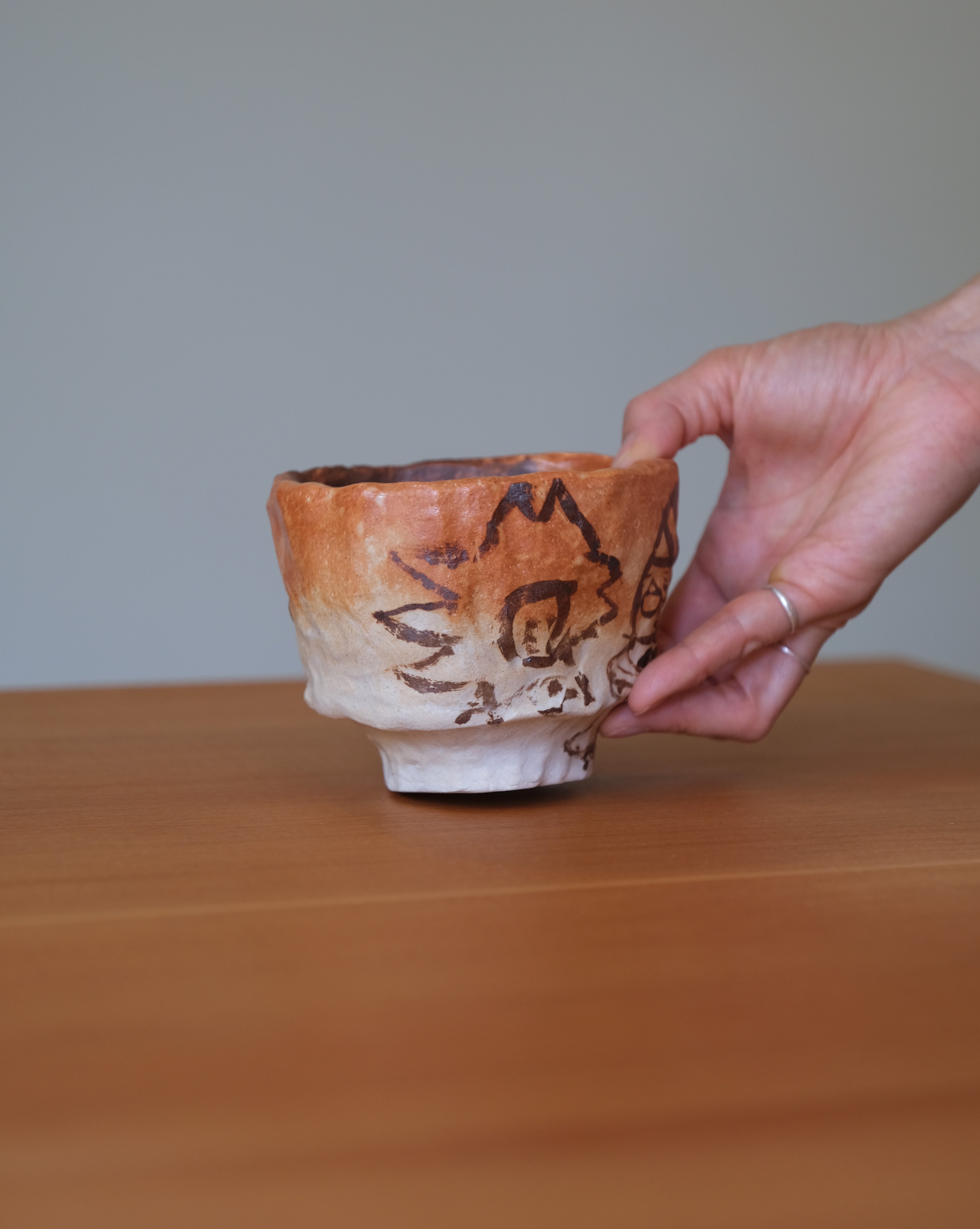 CHAWAN in orange glaze