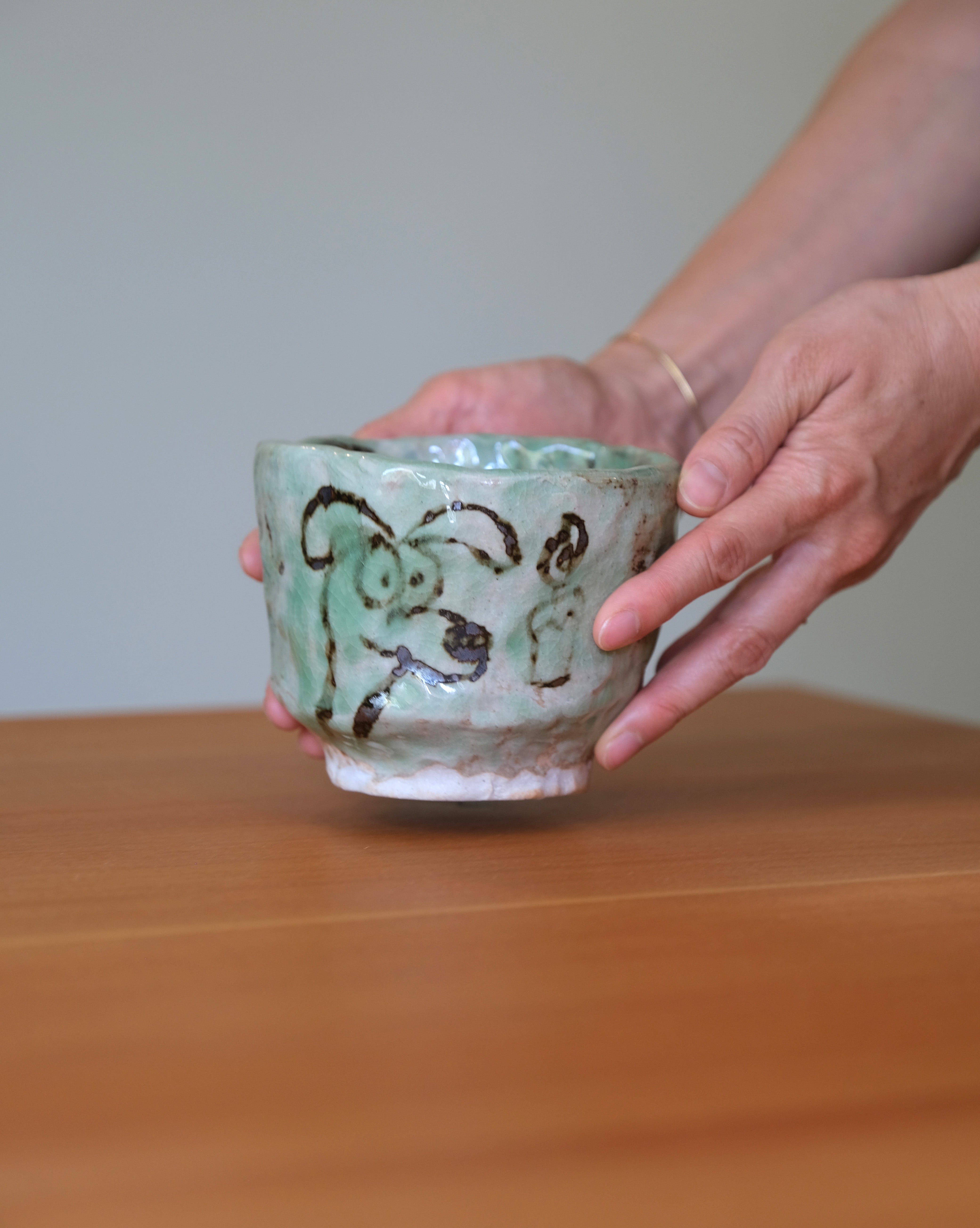 CHAWAN in green glaze