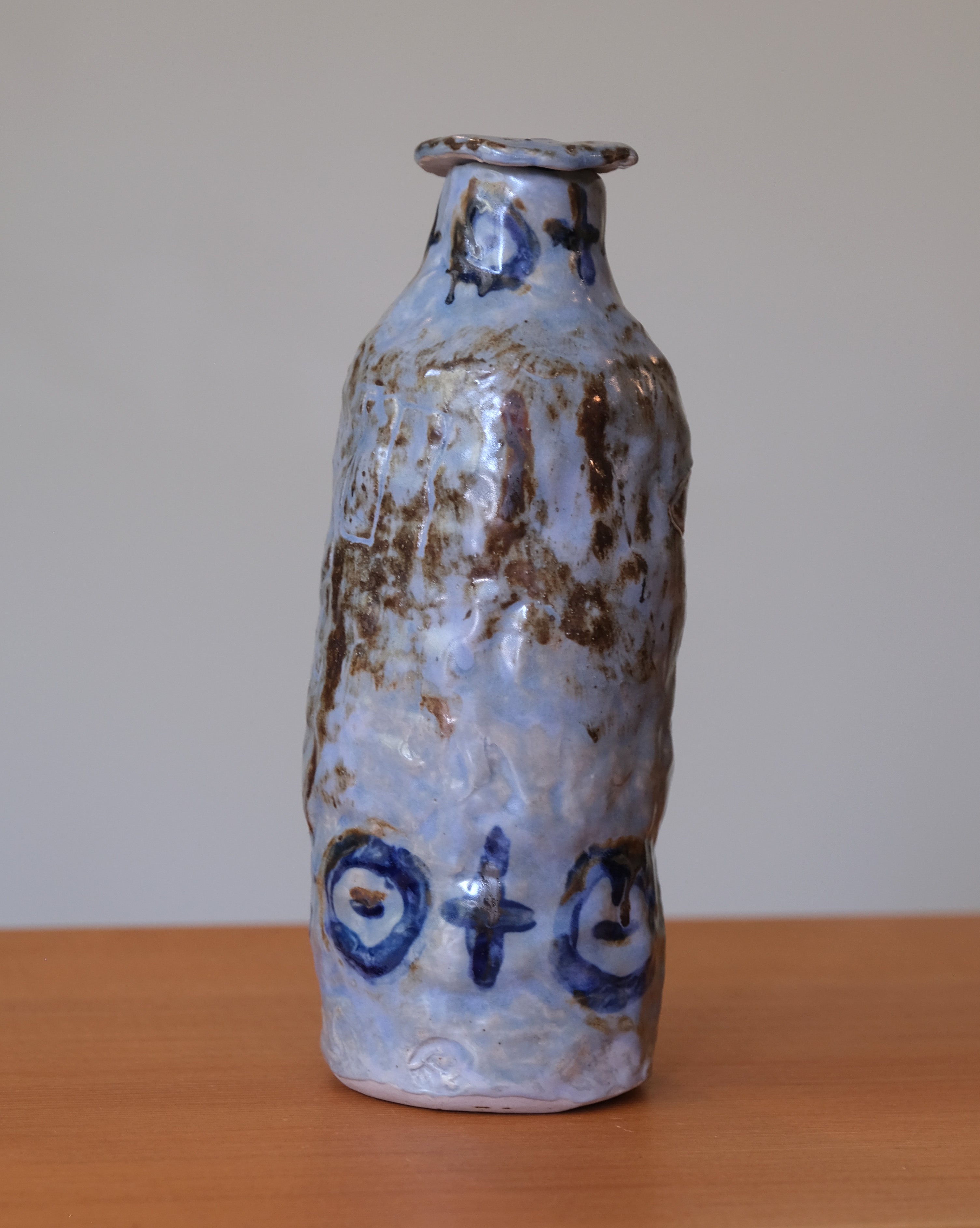 MEDIUM BOTTLE w/ Blue glaze