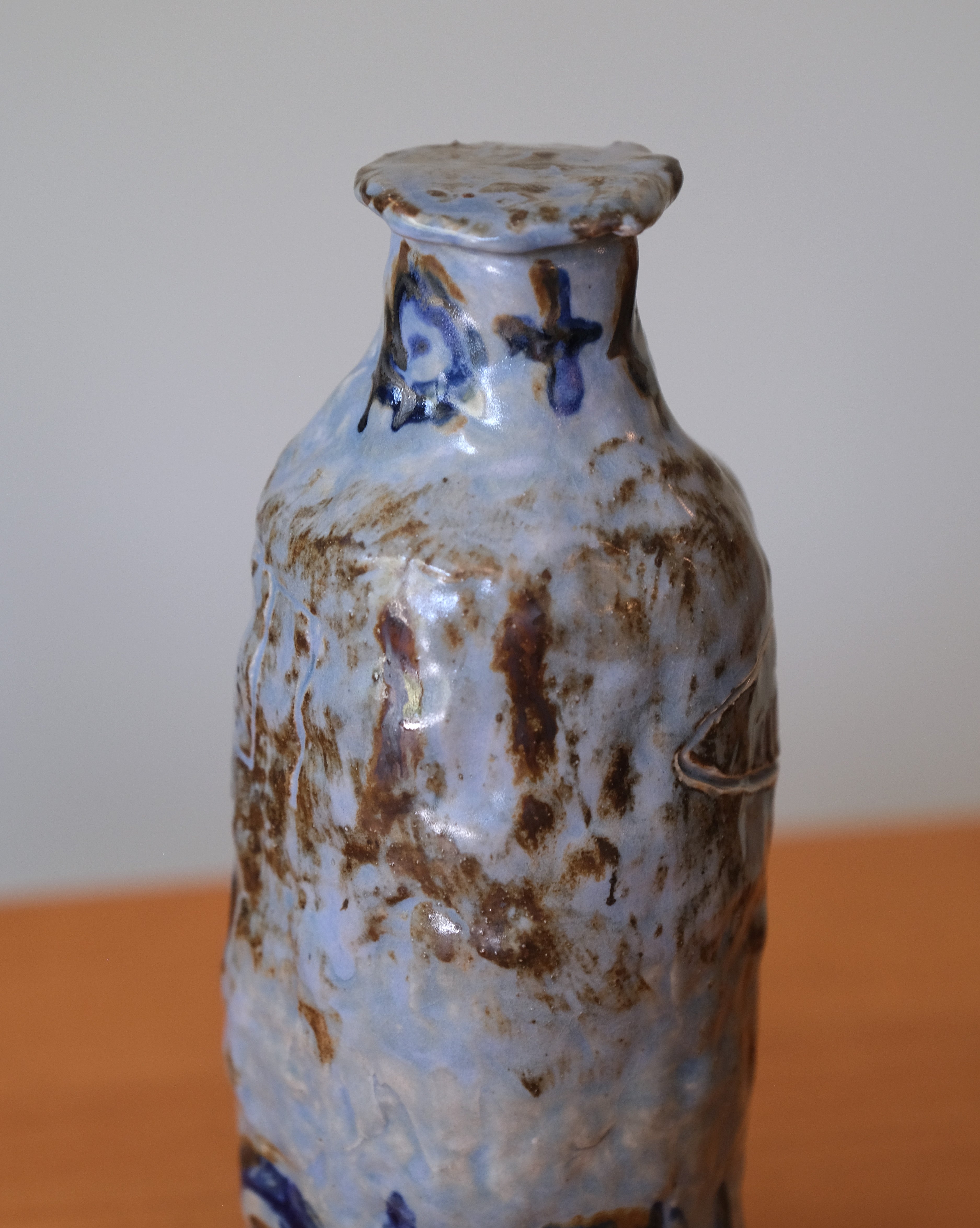 MEDIUM BOTTLE w/ Blue glaze