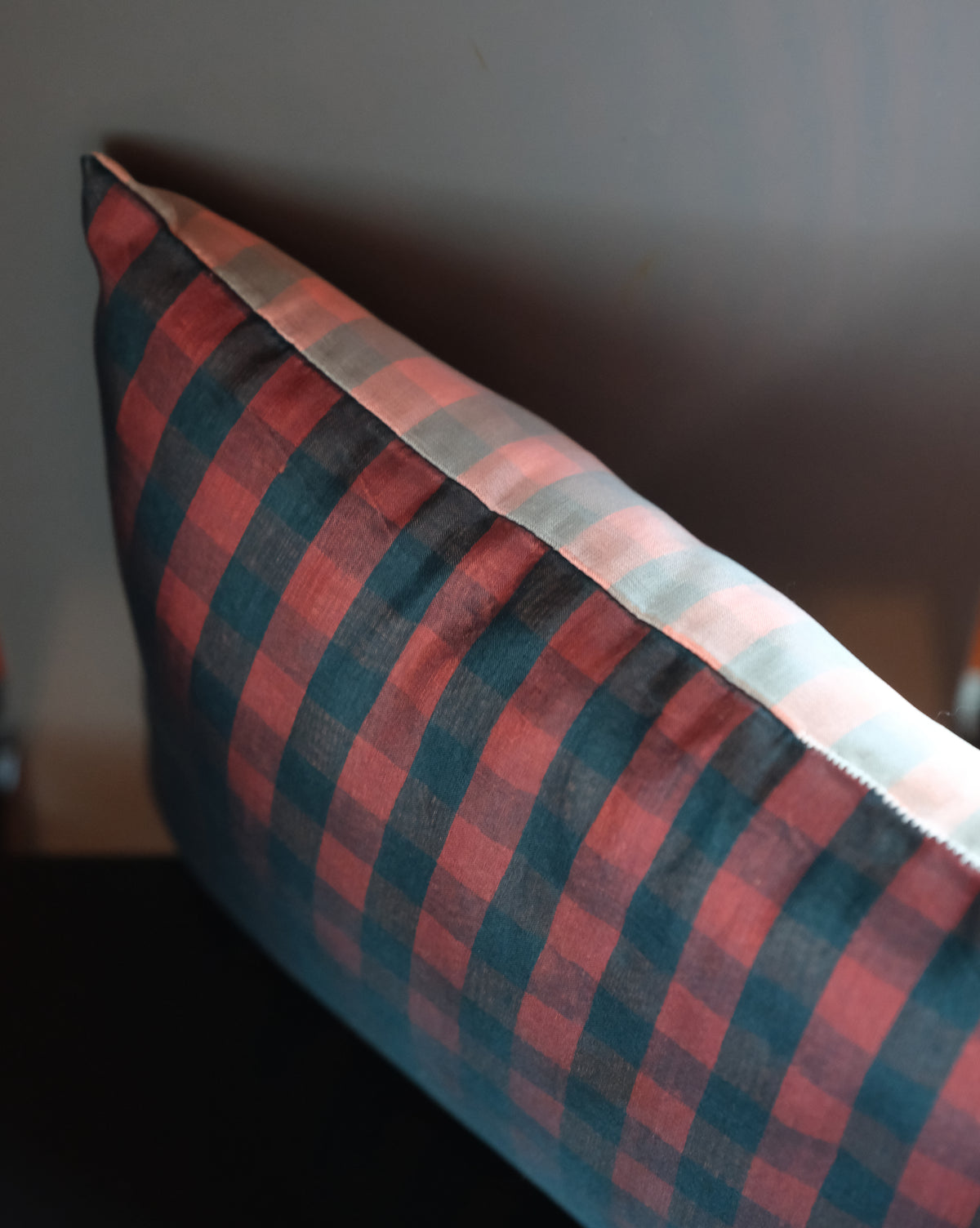 CHECKED CONTRAST PILLOW
